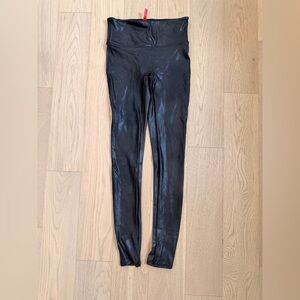 Spanx Shiny Black Faux Leather Leggings